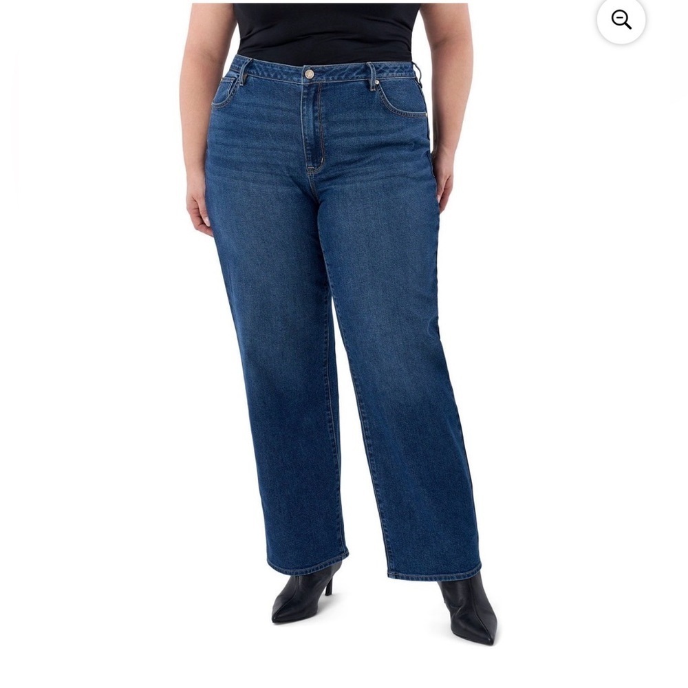 Seven7 Women’s Loose Straight Jeans Medium Wash Size 18 W